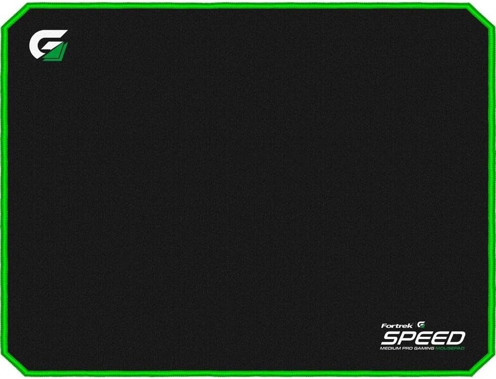 Mousepad Gamer Fortrek Speed MPG101, Médio (320X240mm), Preto/Verde - 72691