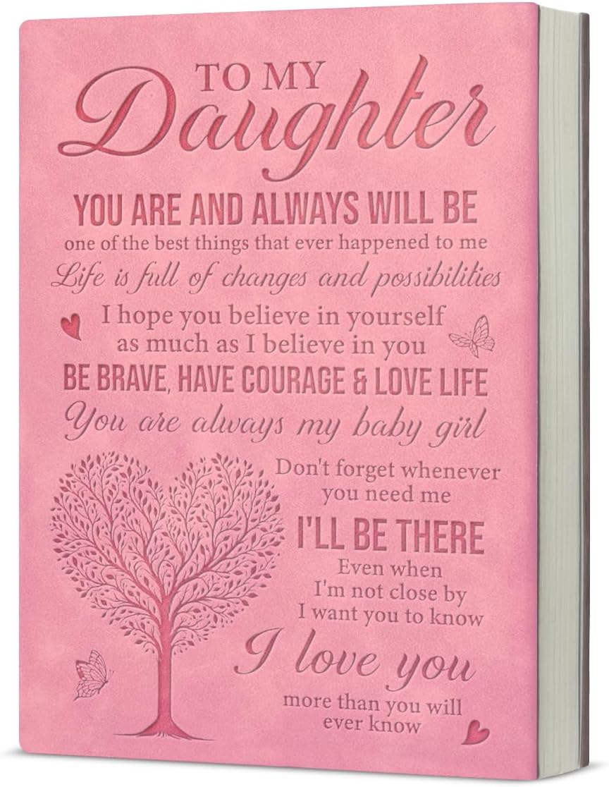 Daughter Gifts Notebook Writing Journal Gifts for Daughters Birthday Graduation Christmas - Pink