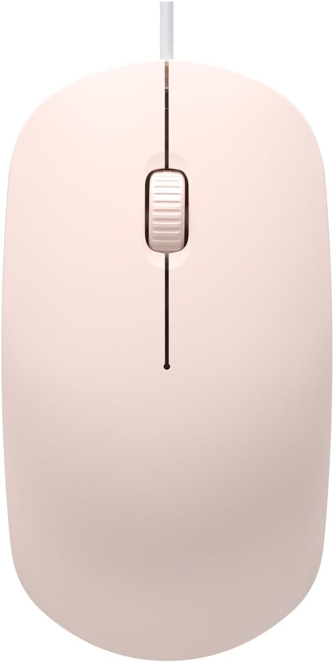 Mouse com fio USB silencioso - Mouse ergonômico de computador de 3 botões com design óptico preciso e roda de rolagem - PC laptop Plug and Play para Windows, Mac - 1 pacote